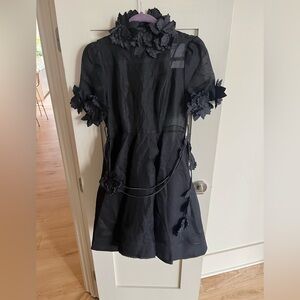 Zimmerman Black Dress with Floral Appliqué